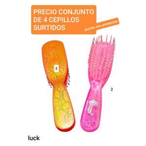 Cepillos LucK. Conjunto de 4 unidades. Colores surtidos.