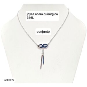 Conjunto LucD OO72. Cadena con dije infinito.