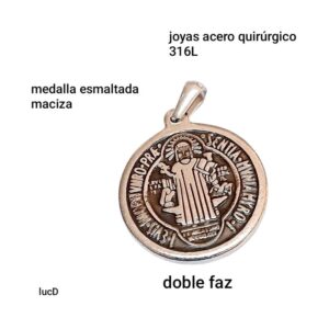 Dije medalla doble faz. 25mm.