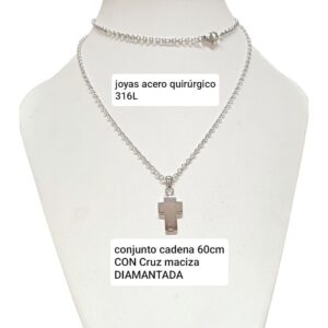 Conjunto LucMD: cadena 60cm con cruz.