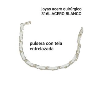 Pulsera LUCMD. Entrelazada con tela.