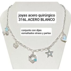 Conjunto LucXY. Con dijes,strass y perlas.