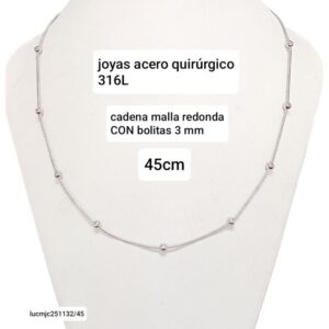 Cadena LucJC 32. Malla redonda con bolitas x 45cm.