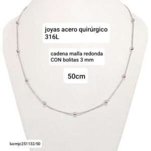 Cadena LucJC 32. Malla redonda con bolitas x 50cm.