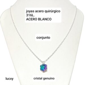 Conjunto LucXY. Cadena con dije cristal flor..