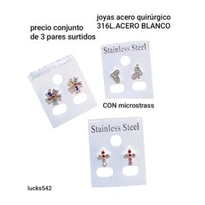 Aros Kas 542. Conjunto de 3 pares. Modelos surtidos