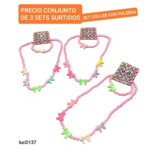 Set infantil LucD 137: collar + pulsera. Conjunto de 3 sets.