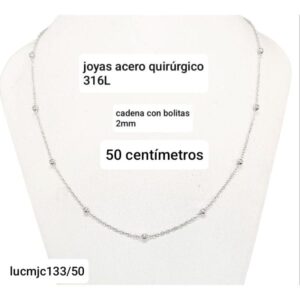 Cadena LucMJC 133. Con bolitas x 50cm.