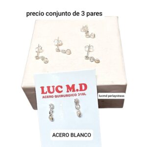 Lucmd perlasystrass.precio conjunto de 3 pares