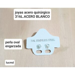Aros LucMD. Perla oval engarzada.
