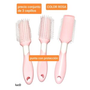 Cepillos LucD. Color rosa. Conjunto de 3 unidades.
