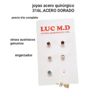 Trío LucMD. Strass engarzados. Colores surtidos.