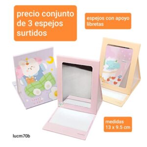 Espejos LucM 70B. Conjunto de 3 unidades.