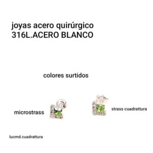 Aros LucMD con strass.  Colores surtidos.