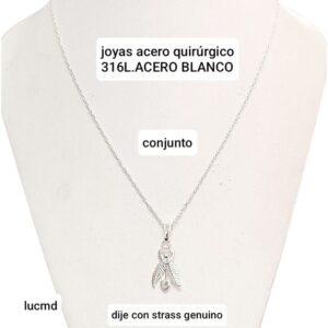 Conjunto LucMD: cadena espejito con dije strass.