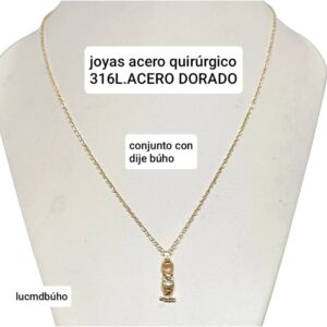 Conjunto LucMD: cadena espejito con dije búho.