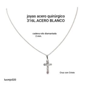 Conjunto Lucmjc 020. Cadena con dije cruz.