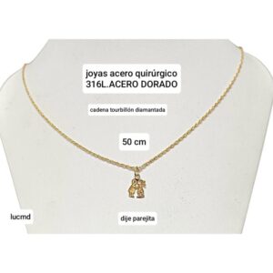 Conjunto LucMD. Cadena tourbillón con dije parejita.