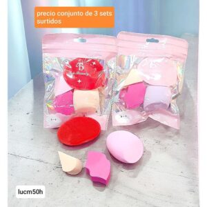 Set de esponjas para maquillaje LucM 50H. Conjunto de 3 sets.
