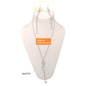 Conjunto LucM 71D. Collar + aros. Colores surtidos.