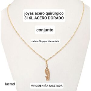 Conjunto LucMD: cadena singapur con dije Virgen niña.