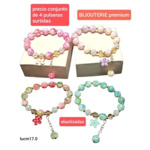 Pulseras elastizadas LucM 17.O. Conjunto de 4 unidades.