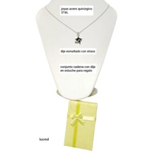 Conjunto LucMD: cadena con dije estrella esmaltada + estuche.
