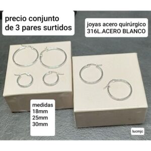 Set LucMJC. Conjunto de 3 pares argollas.