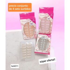 uñas postizas Luc311.precio conjunto de 4 sets surtidos