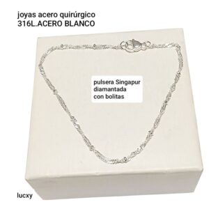 Lucxy.pulsera Singapur con bolitas