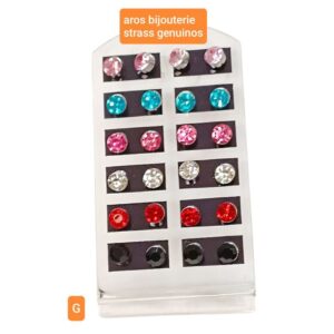 Aros strass color G. Blister completo.