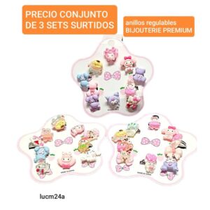 Anillos infantiles LucM 24A. Conjunto de 3 sets.