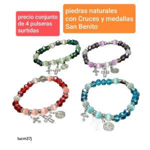 Pulseras LucM 37J. Conjunto de 4 unidades. Colores surtidos.