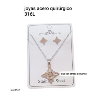 Trio LucM 59. Conjunto: cadena con dije + aros.