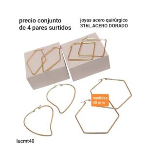 Aros LucM t40. Conjunto de 4 pares. Modelos surtidos.