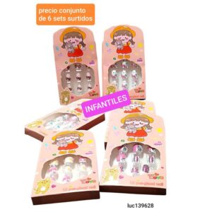 Uñas postizas infantiles LucMD 139628. Conjunto de 6 cajas. Modelos surtidos.