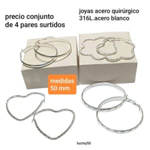 Aros LucM Y50. Conjunto de 4 pares. Modelos surtidos.
