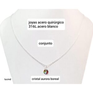 Conjunto LucMD: cadena con dije aurora boreal.