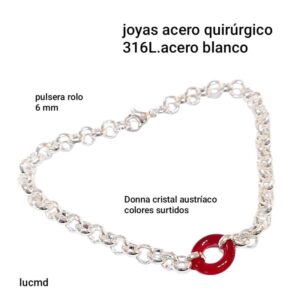 Pulsera rolo con dona color.
