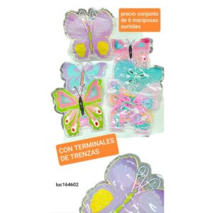 Estuches LucMD 164602. Mariposas con terminales de trenzas. Conjunto de 6 unidades.