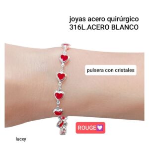 Pulsera Rouge con cristales corazón ❤️.
