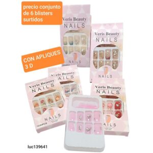 Uñas postizas LucMD 139641. Conjunto de 6 cajas.