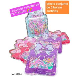 Bolsitas con terminales de trenzas. Conjunto de 6 bolsas.