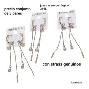 Aros LucMK 556. Conjunto de 3 pares.