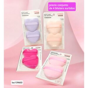 Esponjas para maquillaje 139603. Conjunto de 4 blisters.
