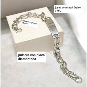 Pulsera LucMK con placa para grabar.