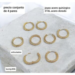 Aros LucMJC 806. Argollas articuladas. Conjunto de 4 pares.