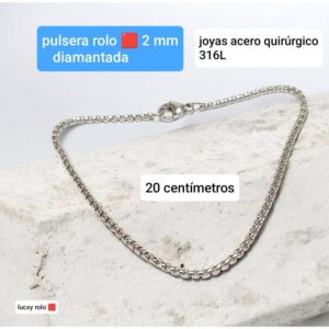 Pulsera LucXY. Rolo cuadrada 2mm.