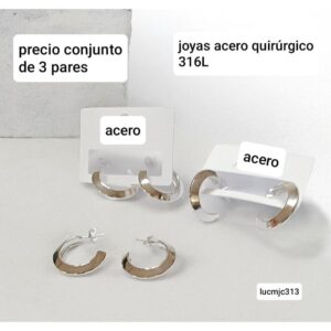 Aros LucMJC 313. Conjunto de 3 pares.