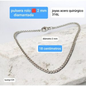 Pulsera LucMJC 129. Rolo cuadrada 2mm.